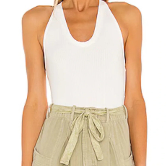 Free People Tops - NWOT Free People Speed Dial Bodysuit Size M Ivory / offwhite / cream